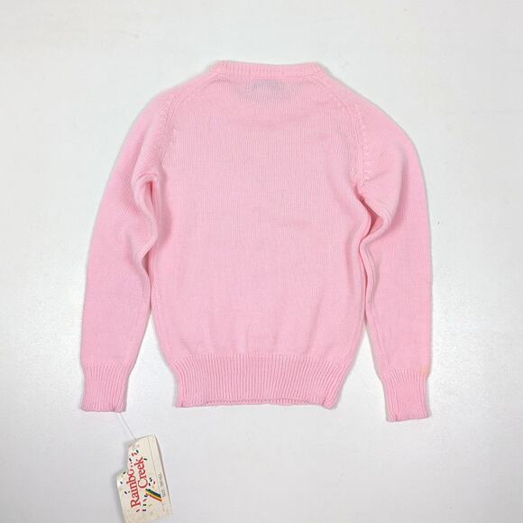 Vintage Rainbow Creek Sweater Girls Size Small 6X Pink Pullover Crewneck - Picture 3 of 5